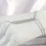 Pirinç Gümüş Renk Zirkon Taşlı V Model Kadın Şahmeran