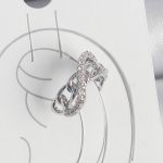 Pirinç Gümüş Renk Zirkon Taşlı Zincir Sonsuzluk Model Kadın Kıkırdak Küpe