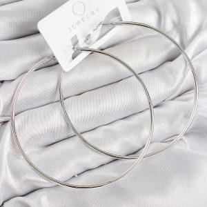 Pirinç Halka Model Gümüş Renk Kadın Küpe