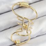 Pirinç Halkalı Model Gold Renk Kıkırdak Küpe