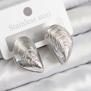 Pirinç İstiridye Model Gümüş Renk Kadın Küpe