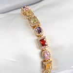 Pirinç Karışık Zirkon Taşlı Baget Model Gold Renk VIP Seri Kadın Bileklik