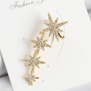 Pirinç Kutup Yıldızı Model Gold Renk Sağ Kıkırdak Küpe