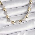 Pirinç Mix Renk Zirkon Taşlı Kalp Model VIP Exclusive Seri Kadın Kolye