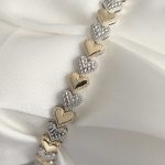 Pirinç Mix Renk Zirkon Taşlı Kalp Model VIP Seri Kadın Bileklik