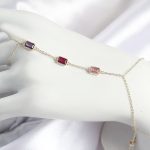 Pirinç Renkli Zirkon Taşlı Dikdörtgen Model Gold Renk Kadın Şahmeran