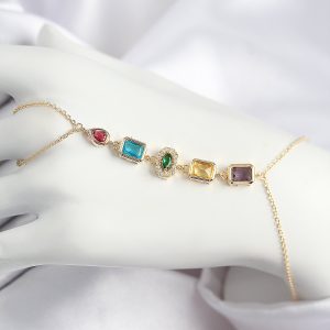 Pirinç Renkli Zirkon Taşlı Model Gold Renk Şahmeran