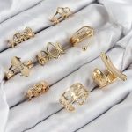 Pirinç Sarmal Ve Yıldız Model Gold Renk Kadın Yüzük Kombin Set