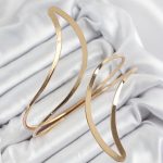 Pirinç Soyut Alev Desenli Gold Renk Kadın Pazu Bileklik