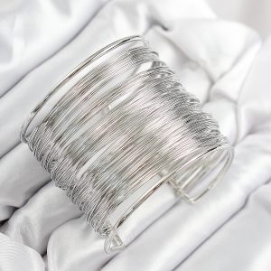 Pirinç Tel Sarma Model Gümüş Renk Kadın Bileklilk