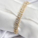 Pirinç VIP Seri Gold Renk Oval Sıralı Kadın Bileklik