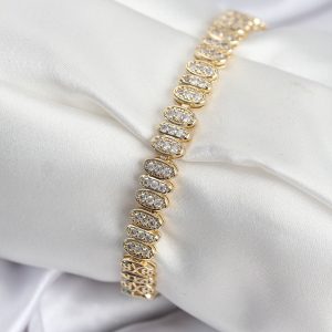 Pirinç VIP Seri Gold Renk Oval Sıralı Kadın Bileklik