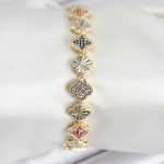 Pirinç VIP Seri Yonca Zirkon Taşlı Kadın Bileklik