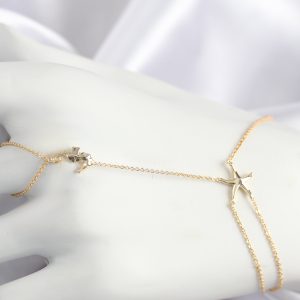 Pirinç Zirkon Taşlı Deniz Atı Ve Yıldız Model Gold Renk Şahmeran