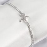 Pirinç Zirkon Taşlı Deniz Yıldızı Model Gümüş Renk Kadın Bileklik