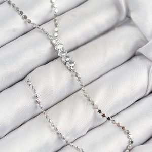 Pirinç Zirkon Taşlı Ezme Zincirli Model Gümüş Renk Y Kolye