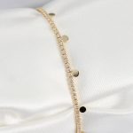 Pirinç Zirkon Taşlı Ezme Zincirli Sıralı Model Gold Renk Kadın Bilekilk