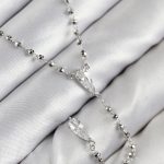 Pirinç Zirkon Taşlı Gümüş Renk Kadın Y Kolye