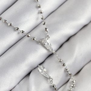 Pirinç Zirkon Taşlı Gümüş Renk Kadın Y Kolye