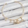Pirinç Zirkon Taşlı İstiridye Ve Deniz Yıldızı Model Gold Renk Charm Bileklik