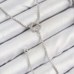 Pirinç Zirkon Taşlı Kalp Model Gümüş Renk  Y Kolye