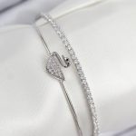 Pirinç Zirkon Taşlı Kuğu Model Gümüş Renk Kadın Bileklik