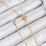 Pirinç Zirkon Taşlı Kutup Yıldızı Model Gold Renk Y Kolye