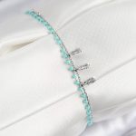 Pirinç Zirkon Taşlı Mavi Boncuklu Model Gümüş Renk Kadın Bileklik