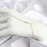 Pirinç Zirkon Taşlı Mavi Boncuklu Yonca Model Gold Renk Şahmeran