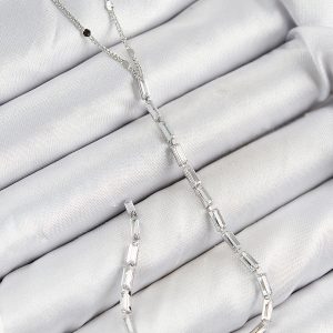 Pirinç Zirkon Taşlı Model Gümüş Renk Y Kolye