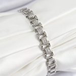 Pirinç Zirkon Taşlı Parçalı Model Gümüş Renk Kadın Bileklik