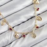 Pirinç Zirkon Taşlı Sallantılı Damla Model Gold Renk Kadın Kolye