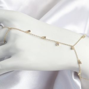 Pirinç Zirkon Taşlı Sallantılı Model Gold Renk Kadın Şahmeran