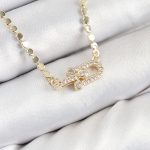 Pirinç Zirkon Taşlı Tifany Model Ezme Zincir Gold Renk Kadın Kolye