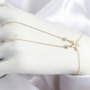 Pirinç Zirkon Taşlı Yıldız Model Gold Renk Şahmeran