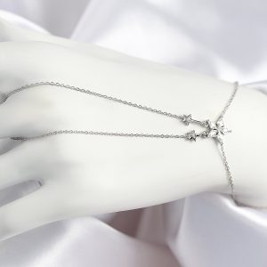 Pirinç Zirkon Taşlı Yıldız Model Gümüş Renk Şahmeran