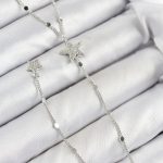 Pirinç Zirkon Taşlı Yıldız Model Gümüş Renk Y Kolye