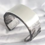 Siyah Mermer Desen Akrilik Plastik Dikdörtgen Plaka Model Vintage Kadın Bilezik