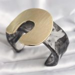 Siyah Mermer Desen Akrilik Plastik Gold Nal Model Plaka Vintage Kadın Bilezik