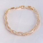 Vip Seri Pirinç Zirkon Taşlı Gold Renk Sarmal Model Bileklik