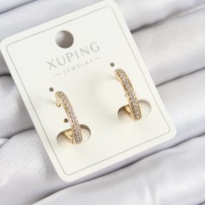 Xuping Zirkon Taşlı I Model Gold Renk Kadın Küpe