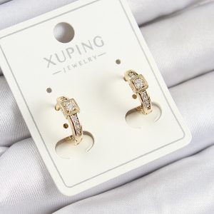 Xuping Zirkon Taşlı Kemer Model Gold Renk Kadın Küpe