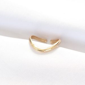 Yassı Gold Renk Ayarlanabilir Yüzük