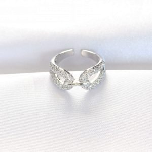 Zirkon Taşlı Silver Renk Ayarlanabilir Yüzük