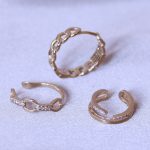 Zirkon Taşlı Zincir Model Küpe Seti