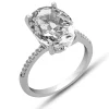 Gümüş Ice Cut Oval Zirkon Taşlı Kadın Yüzük