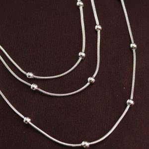 316L Çelik Gümüş Renk Minimal Topçuk Model Çoklu Kolye