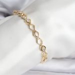 14K Gold Renk Kaplama Baklava Dilim Model Kadın Bileklik