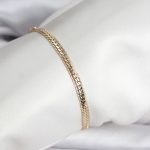 14K Gold Renk Kaplama Lazer Ezme Zincir Model CM Kadın Bileklik