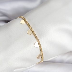 14K Gold Renk Kaplama Kalpli Model CM Kadın Bileklik